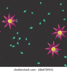 Seamless flowers vector pattern. Background texture in floral style.