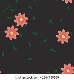 Seamless flowers vector pattern. Background texture in floral style.