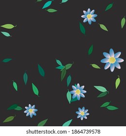 Seamless flowers vector pattern. Background texture in floral style.