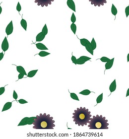 Seamless flowers vector pattern. Background texture in floral style.