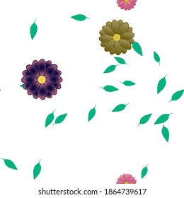 Seamless flowers vector pattern. Background texture in floral style.