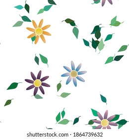 Seamless flowers vector pattern. Background texture in floral style.