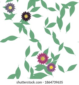 Seamless flowers vector pattern. Background texture in floral style.