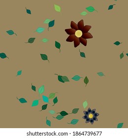Seamless flowers vector pattern. Background texture in floral style.