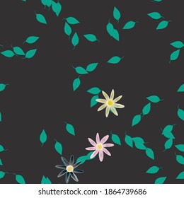 Seamless flowers vector pattern. Background texture in floral style.
