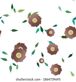 Seamless flowers vector pattern. Background texture in floral style.