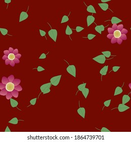 Seamless flowers vector pattern. Background texture in floral style.