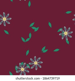 Seamless flowers vector pattern. Background texture in floral style.