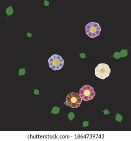 Seamless flowers vector pattern. Background texture in floral style.