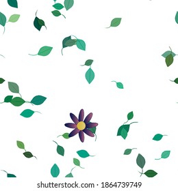 Seamless flowers vector pattern. Background texture in floral style.