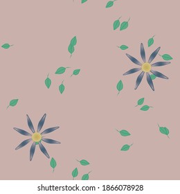 Seamless flowers vector pattern. Background texture in floral style.