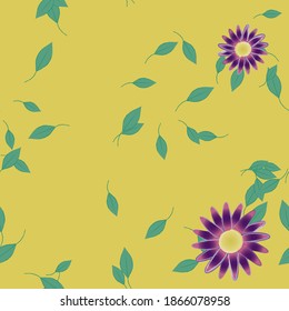 Seamless flowers vector pattern. Background texture in floral style.