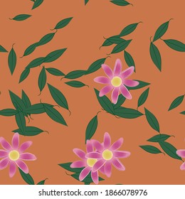 Seamless flowers vector pattern. Background texture in floral style.