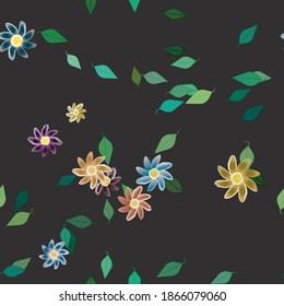 Seamless flowers vector pattern. Background texture in floral style.