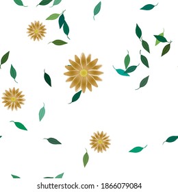 Seamless flowers vector pattern. Background texture in floral style.