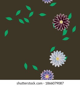Seamless flowers vector pattern. Background texture in floral style.