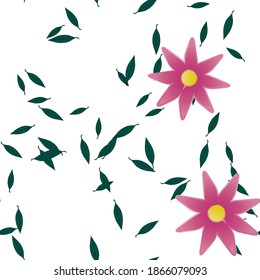 Seamless flowers vector pattern. Background texture in floral style.