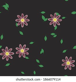 Seamless flowers vector pattern. Background texture in floral style.