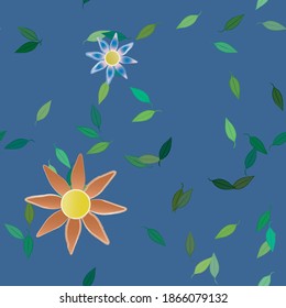 Seamless flowers vector pattern. Background texture in floral style.
