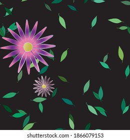 Seamless flowers vector pattern. Background texture in floral style.