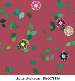 Seamless flowers vector pattern. Background texture in floral style.