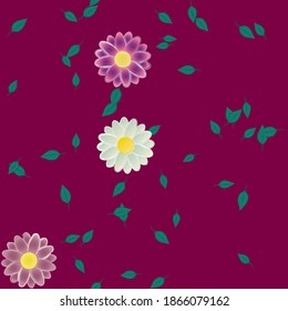 Seamless flowers vector pattern. Background texture in floral style.