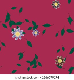 Seamless flowers vector pattern. Background texture in floral style.