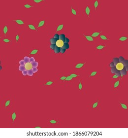 Seamless flowers vector pattern. Background texture in floral style.
