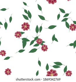 Seamless flowers vector pattern. Background texture in floral style.