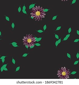 Seamless flowers vector pattern. Background texture in floral style.