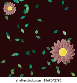Seamless flowers vector pattern. Background texture in floral style.