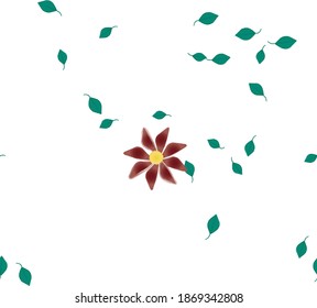 Seamless flowers vector pattern. Background texture in floral style.