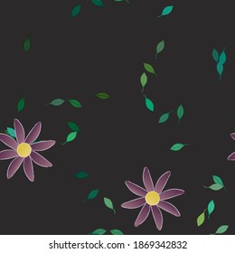 Seamless flowers vector pattern. Background texture in floral style.