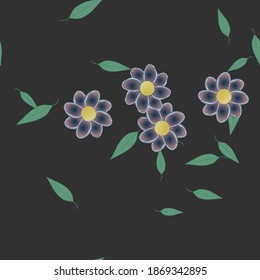 Seamless flowers vector pattern. Background texture in floral style.