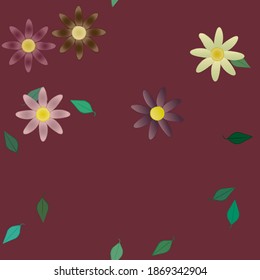 Seamless flowers vector pattern. Background texture in floral style.