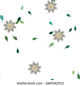 Seamless flowers vector pattern. Background texture in floral style.
