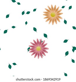 Seamless flowers vector pattern. Background texture in floral style.