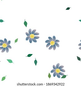 Seamless flowers vector pattern. Background texture in floral style.