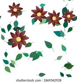 Seamless flowers vector pattern. Background texture in floral style.