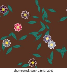 Seamless flowers vector pattern. Background texture in floral style.