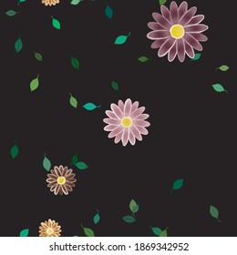 Seamless flowers vector pattern. Background texture in floral style.