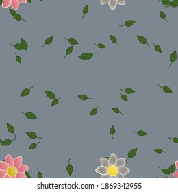 Seamless flowers vector pattern. Background texture in floral style.