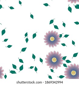 Seamless flowers vector pattern. Background texture in floral style.