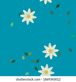 Seamless flowers vector pattern. Background texture in floral style.