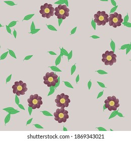 Seamless flowers vector pattern. Background texture in floral style.