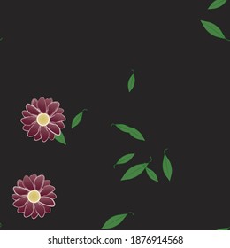 Seamless flowers vector pattern. Background texture in floral style.