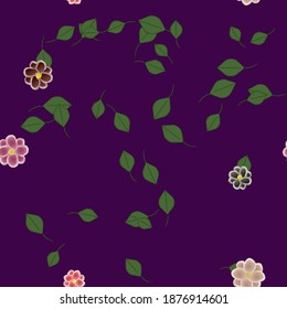 Seamless flowers vector pattern. Background texture in floral style.