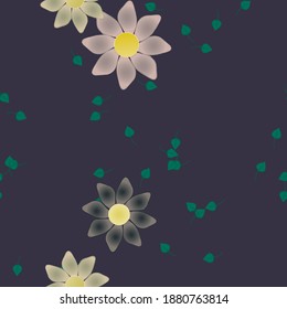 Seamless flowers vector pattern. Background pattern in floral style.