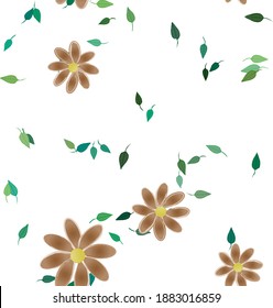 Seamless flowers vector pattern. Background texture in floral style.