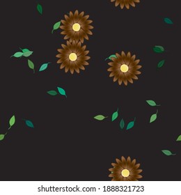 Seamless flowers vector pattern. Background texture in floral style.